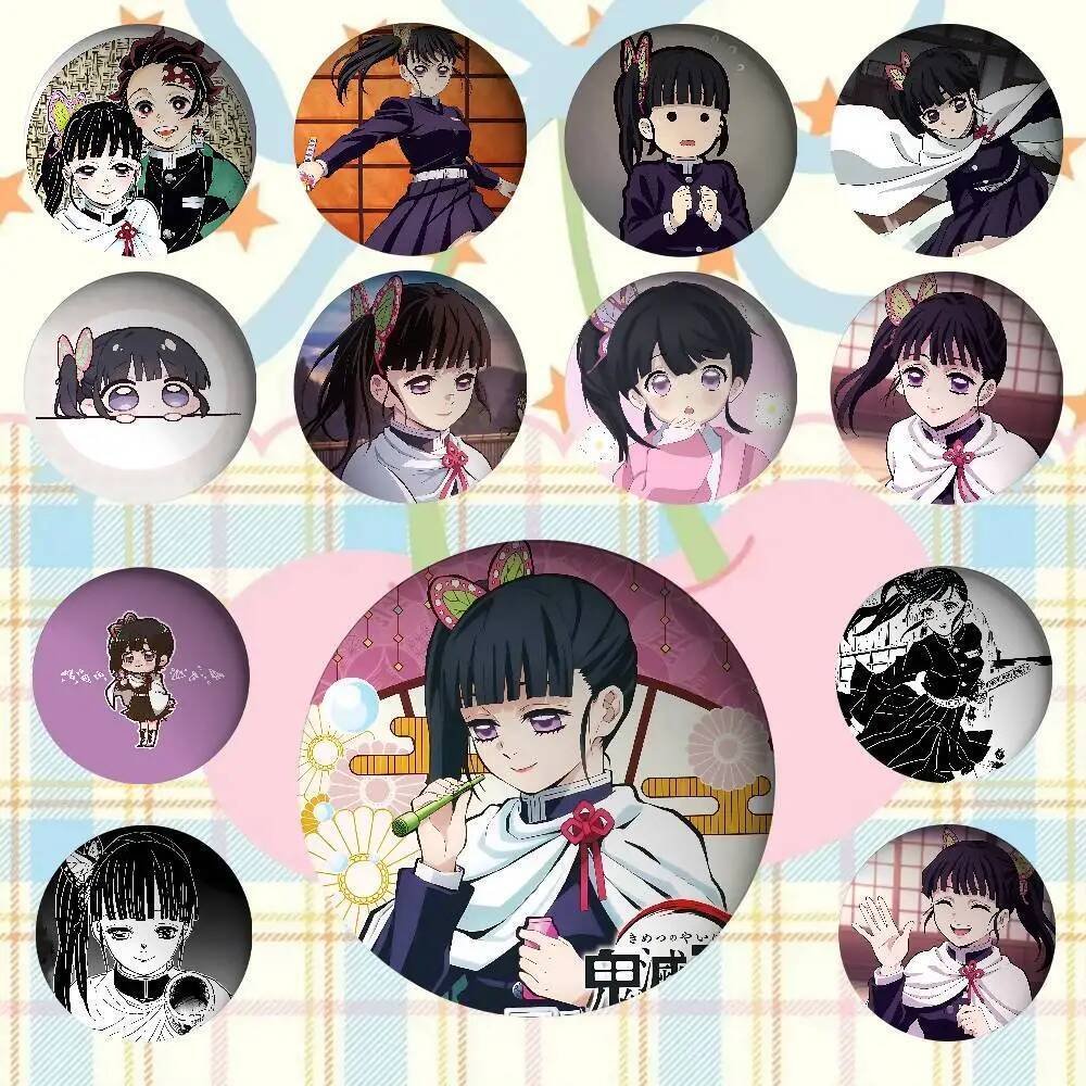 Huy hiệu cosplay hình Tsuyuri Kanao từ anime, phù hợp treo trên ba lô hoặc làm quà tặng nghệ thuật t