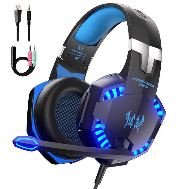 Tai nghe Indro G20 Tai nghe phát sáng máy tính có dây âm thanh nổi có tai nghe chơi game PS4 PS5 lúa