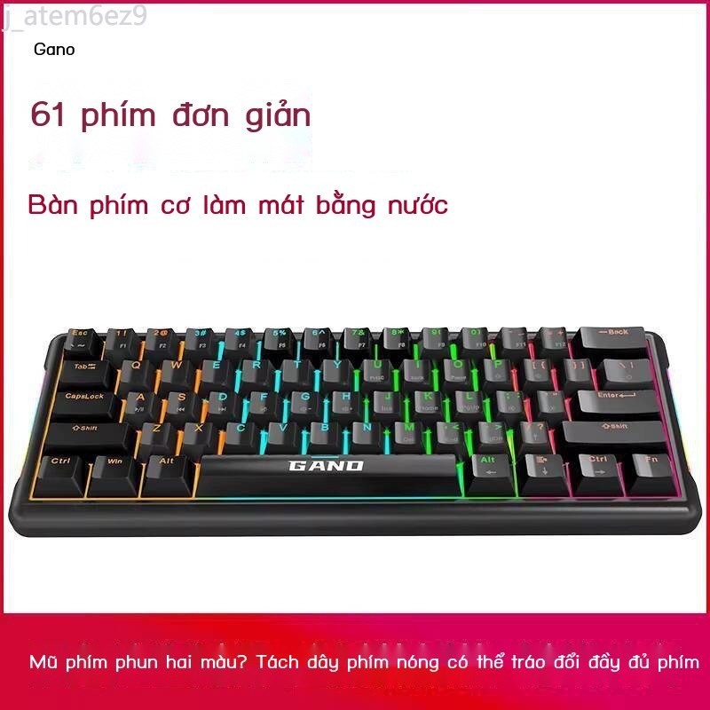[ HOT Sale ] Bàn phím cơ mini có dây tùy chỉnh Gano K61 cho chơi game, văn phòng, laptop, di động