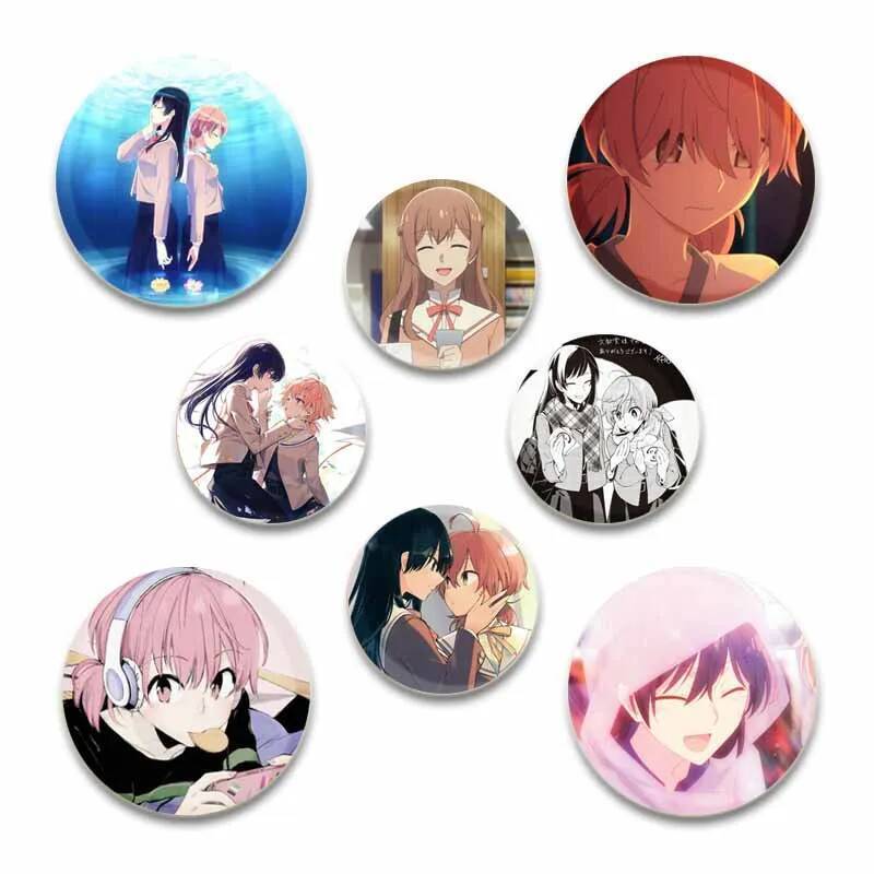 Nút Trang Sức Anime Bloom Into You 32/44/58mm - Thiết Kê Đơn Giản, Phù Hợp Làm Quà Tặng