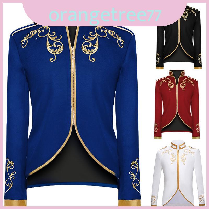 Regal Men Palace Prince Gold Thêu Blazer Slim Fit Áo khoác lạ mắt lý tưởng cho