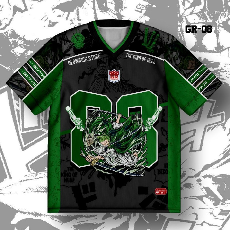 Rô Rôn Ô A Zoro Áo Quá Khổ Màu Đen Xanh One Piece