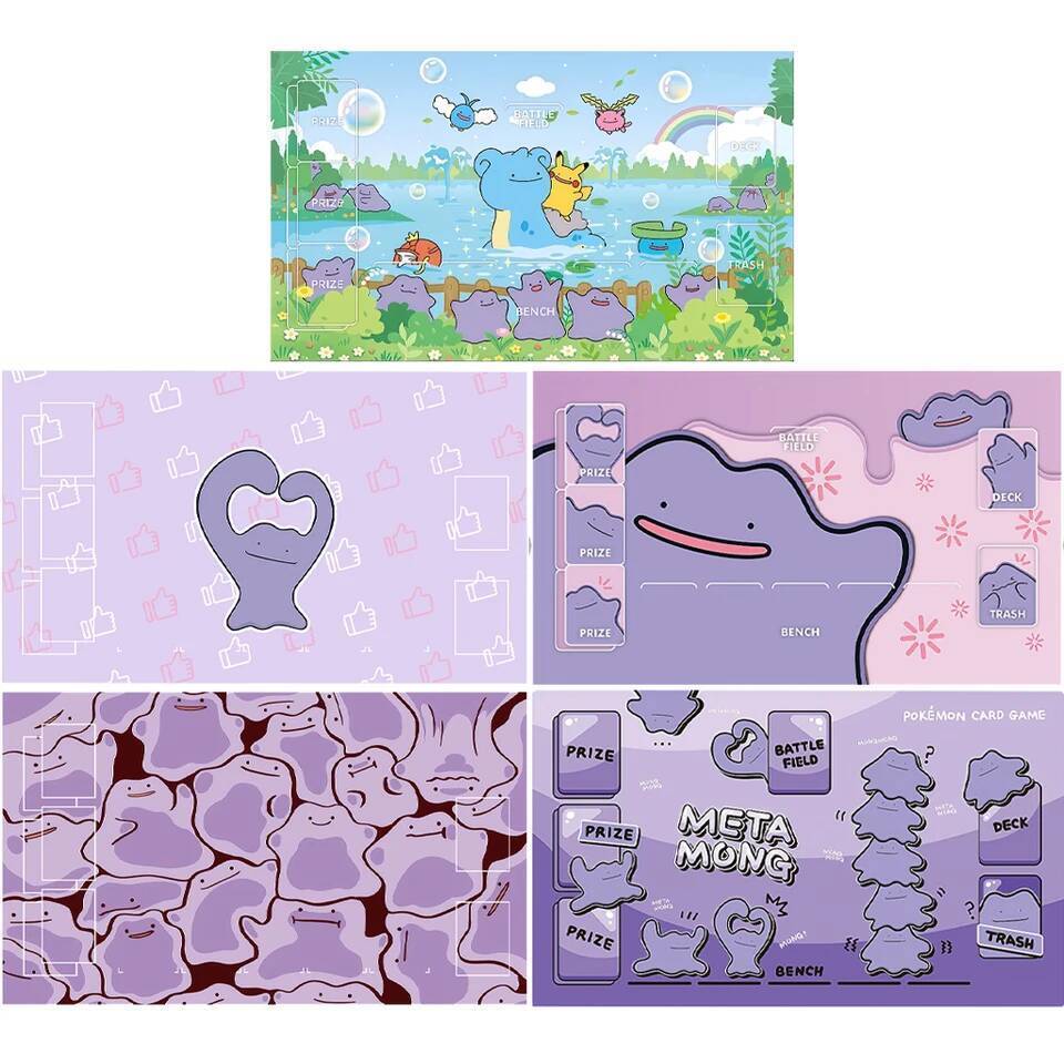 600 * 350 * 2MM Diy Hàn Quốc Pokemon Ditto Lapras Pikachu Card Pad Anime 2025 PTCG Playmat Single pl