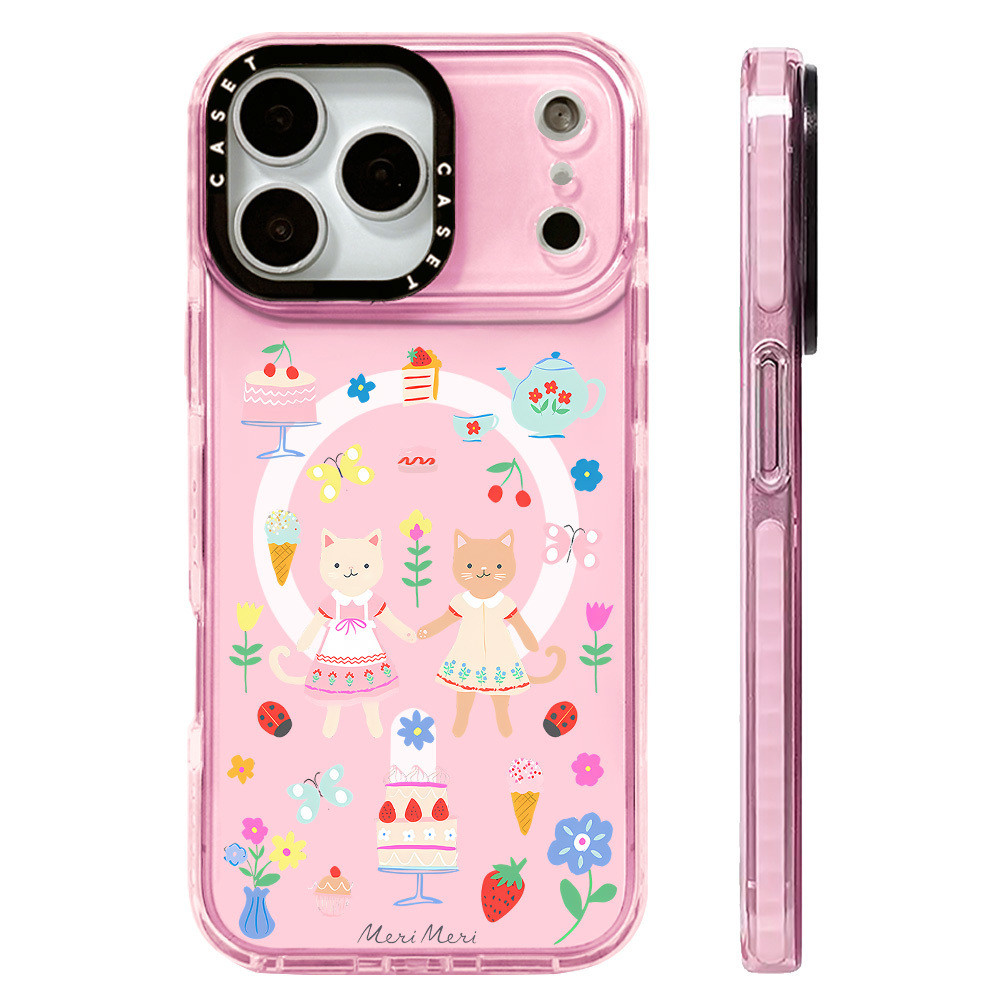Meri Kitten Club Minh họa Vỏ sạc từ tính không dây tương thích cho IPhone 12 13 14 15 16 17 Pro Max 