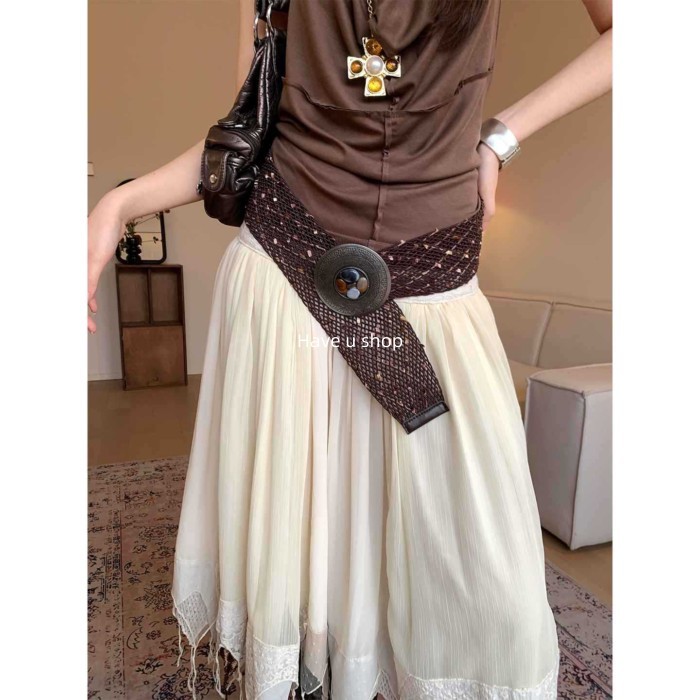 Thắt lưng retro nữ Hippie Tribe style, rộng rãi, phù hợp với váy và quần jeans