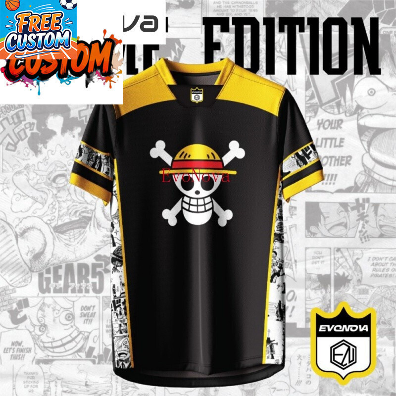 2026 Mới Thăng Hoa Microfiber Jersey Áo Thun Thiết Kế ONE PIECE Anime Jersey Áo Malaysia Viral Jerse