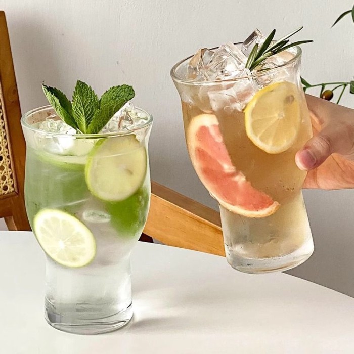 Cốc trà miệng rộng Cốc thủy tinh dung tích siêu lớn Trà sữa Uống nước ép Cốc uống nước lạnh Cốc uống