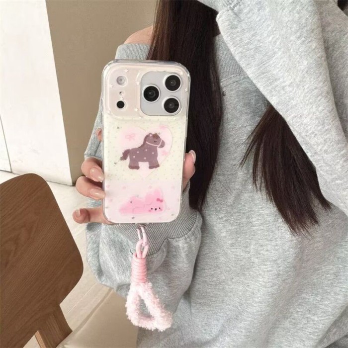 Dây buộc Pony tình yêu Apple171615Ốp Điện Thoại iPhone1413promax Mềm 7P8P