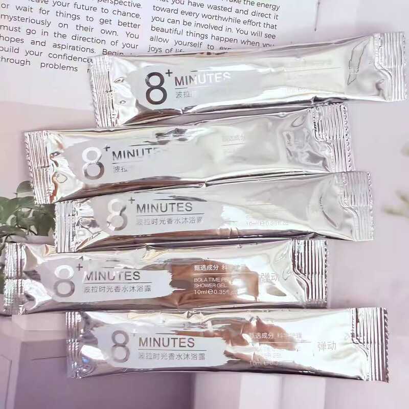 8 phút + phút Nước Hoa Body Wash 10ml Di Động Khách Sạn Du Lịch Gói Nhỏ Sữa Tắm