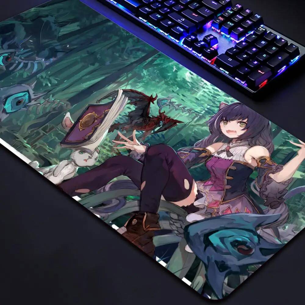 Kyaru Công Chúa Kết Nối Mousepad Chơi Game Lớn Miếng Lót Chuột LockEdge Dày Bàn Phím Máy Tính Bàn Th