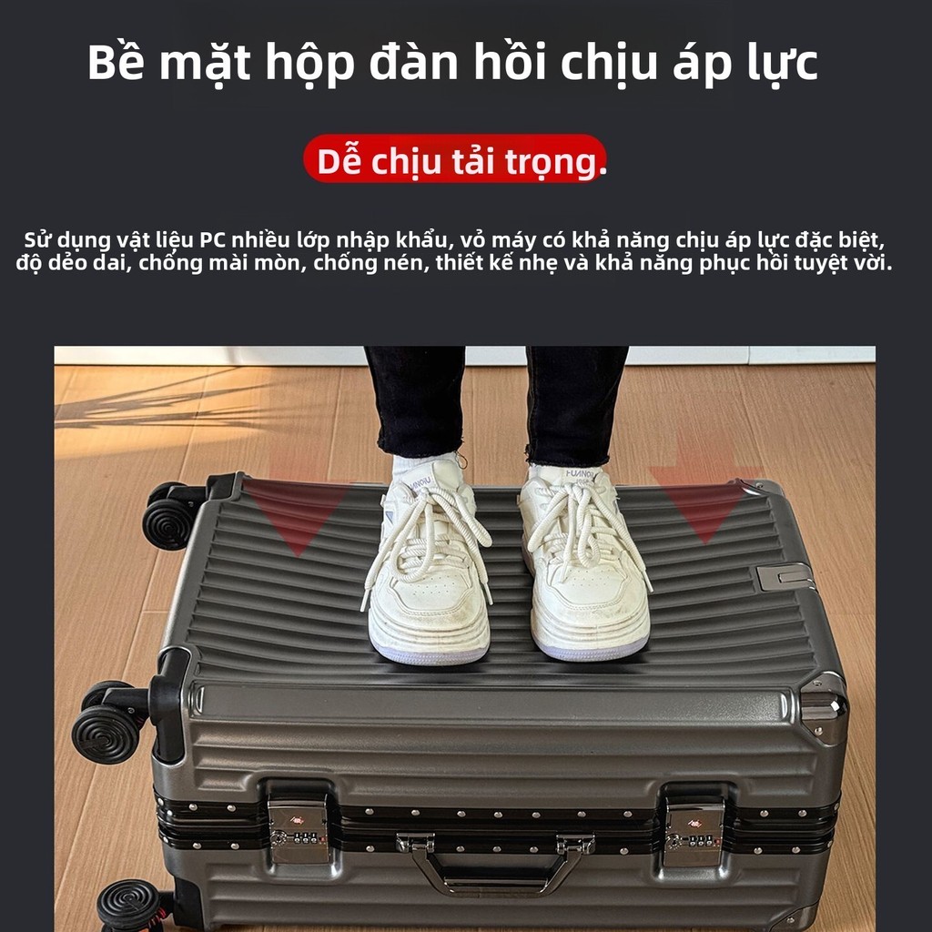 nữ 20-inch mẫu mới xe đa hướng, khung nhôm, vali xách tay 24inch Vali du lịch nam có bánh xe, dung t