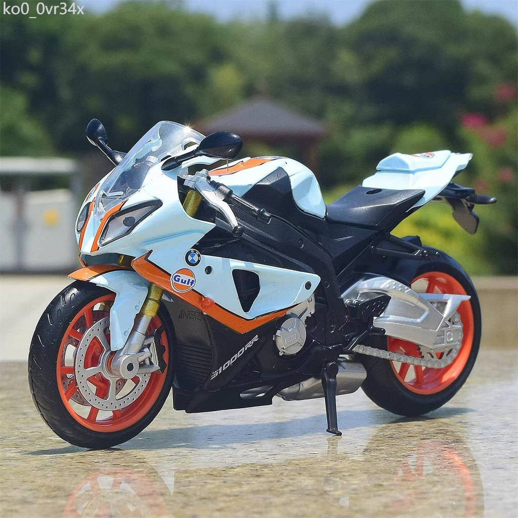 [ 𝐇𝐎𝐓 𝐃𝐄𝐀𝐋] Mô hình xe mô tô đua đường trường BMW S1000RR Double R Gulf Oil phiên bản hợp tá