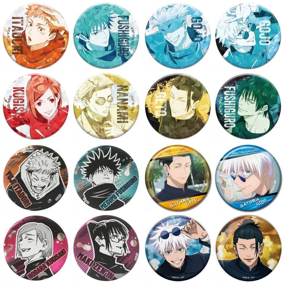 Huy hiệu pin làm từ thép mạ nhân vật Geto Suguru và Kugisaki Nobara - Jujutsu Kaisen cosplay