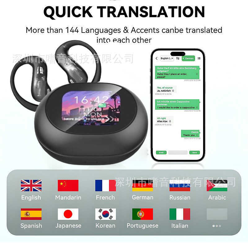 Tai nghe dịch MINISO MS188 Tai nghe Bluetooth Hot OWS HD Màn hình treo Tai nghe Bluetooth loại tai