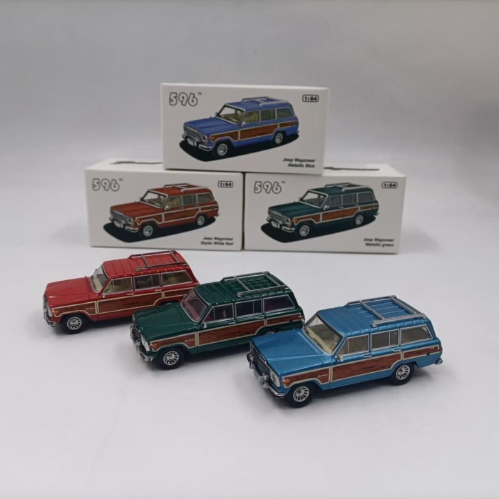 1: 64 596 Jeep Wagoneer Jeep Wagoneer Mô phỏng Mô hình xe hợp kim Bộ sưu tập sản phẩm hoàn chỉnh Out