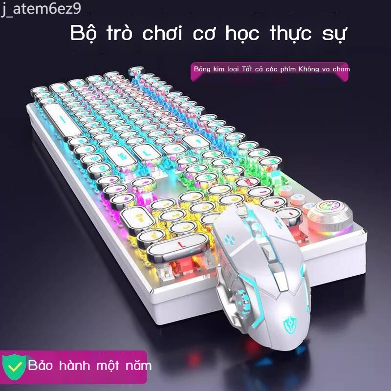 [HÀNG MỚI VỀ] Bộ phím cơ Punk Fuzhou, chuột có switch xanh, dành cho nữ, văn phòng, chơi game khôn
