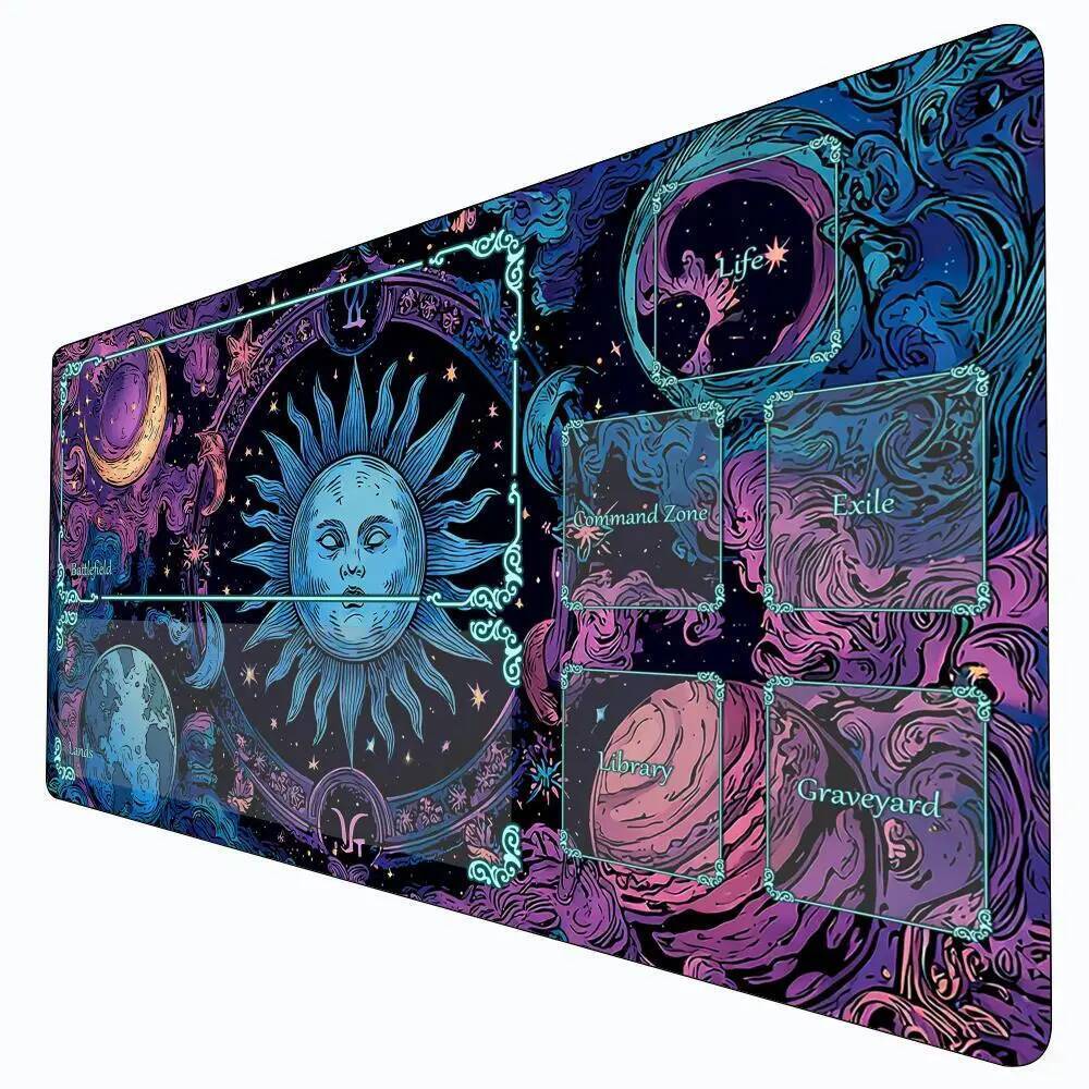 Fantasy Moon Phase Design MTG Playmat Magic Card Battle Mat Chống Trơn Trượt Bền 35X60CM Commander p
