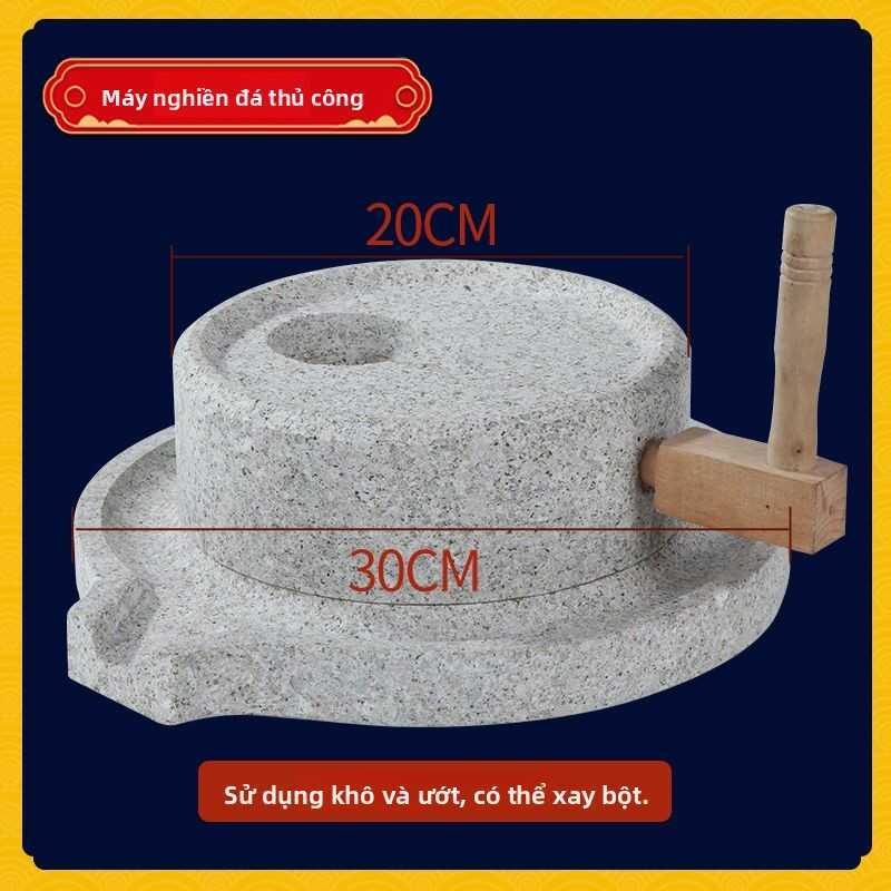 Cối đá, nhỏ, truyền thống, granite, xay đình, thủ công, cối đá đẩy tay dùng trong gia đình.