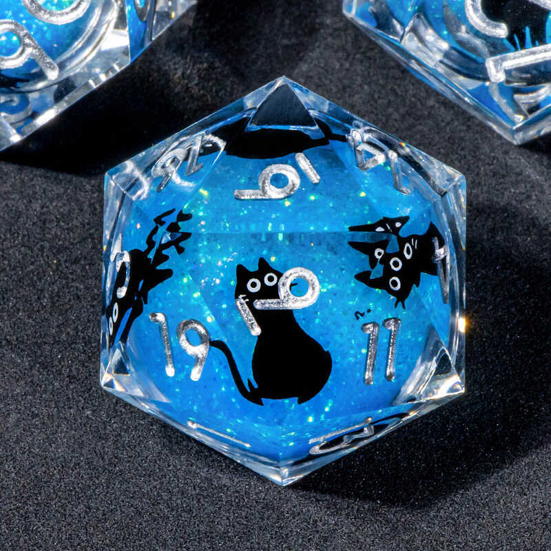 DND Liquid Glitter Resin Sharp Edge Dice Set, D & D Dice nhiều mặt