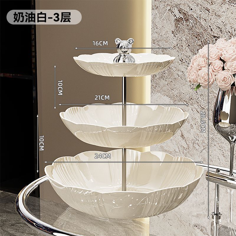 Bộ đĩa trá cây nhều lớp phong cách kem châu Âu trang trí bàn cà phê tạ nhà đồ ăn nhẹ nhựa PET cấp th