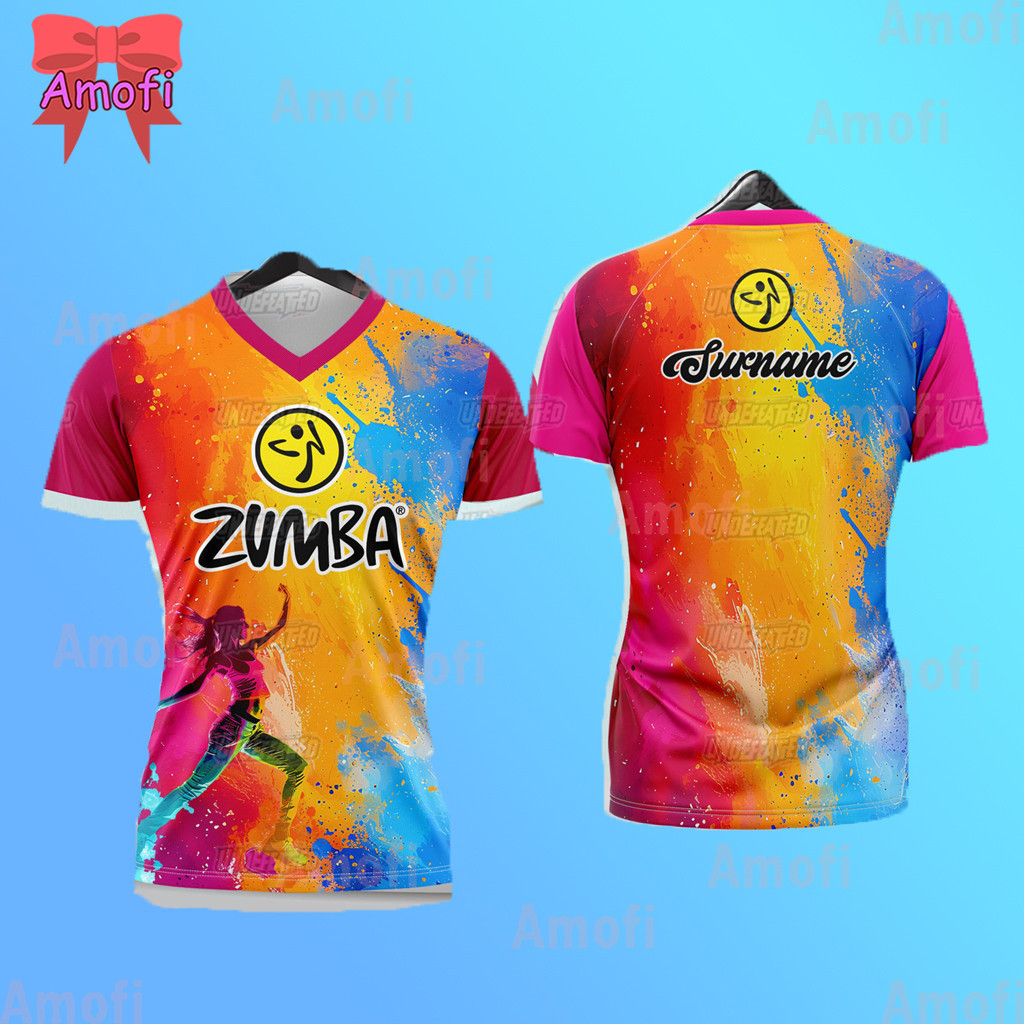 2026 Love Zumba Cổ Chữ V Áo Thun Zumba Zumba Dance top Full Thăng Hoa Zumba jersey Tên tùy chỉnh Tho