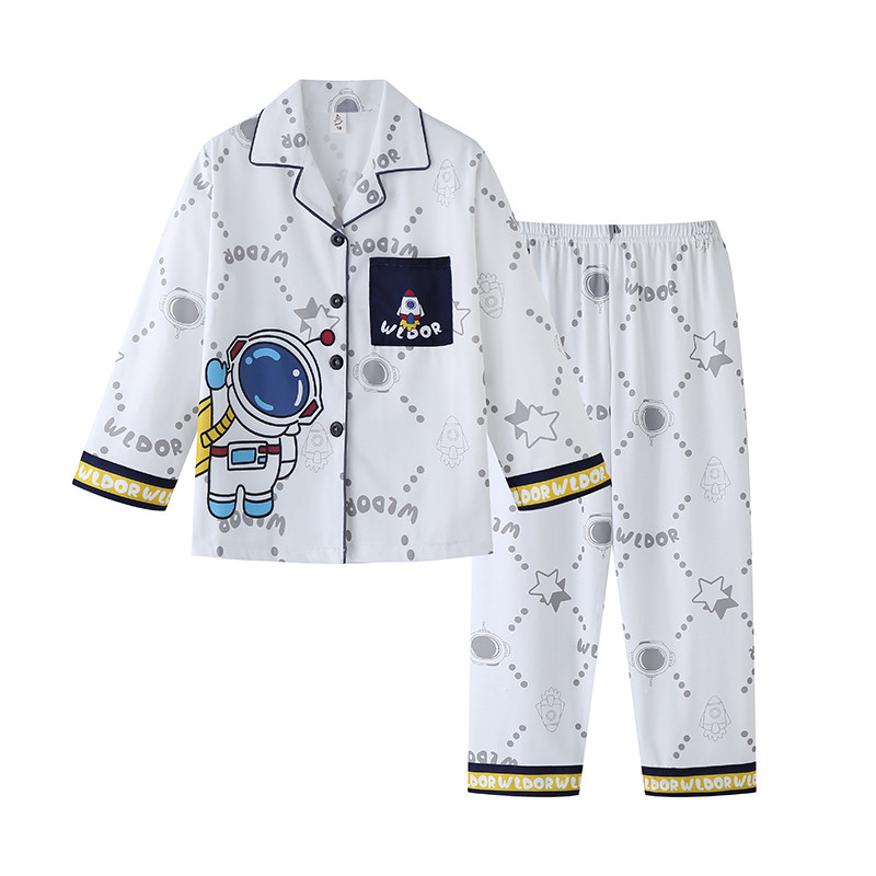 2026 New Year Collection Affordable Casual Kids Long Sleeve Sleepwear Boy's or Girls Lapel ONE PIECE