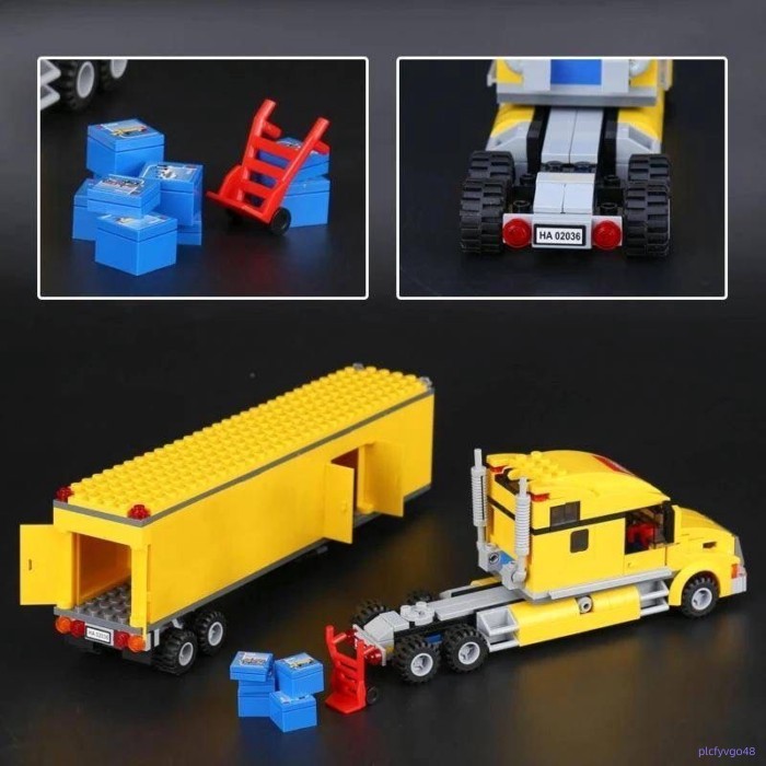 Compatible With LEGO City Series City Yellow Big Truck Transport Container Truck Building Blocks To