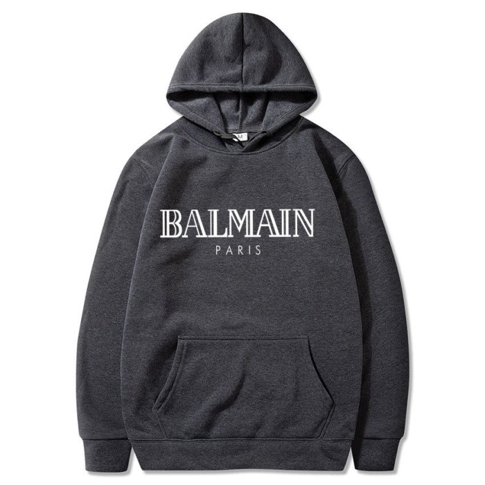 Balmain Paris Letter Thời trang Thoải mái Áo có mũ trùm đầu in hình thường ngày dành cho nam và nữ