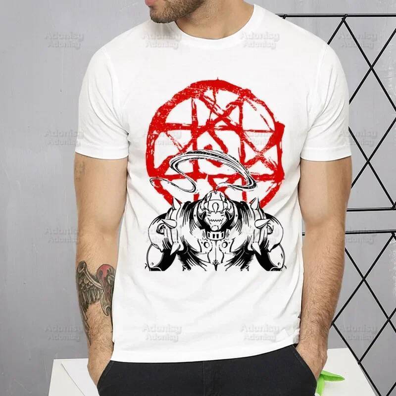 Fullmetal Alchemist Áo Bông Tai Kẹp Alphonse Elric Áo Thun Nữ Tay Ngắn Thời Trang Edward Elric Áo Th