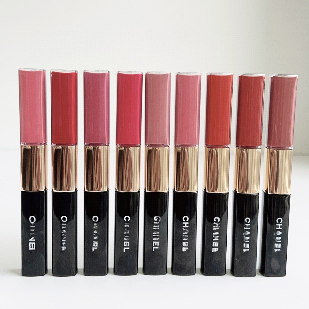 Bắn thật❤ Cung cấp độc quyền Số màu mới Hai đầu hàn màu hai đầu Lip Glaze dưỡng ẩm lâu trôi Không dễ