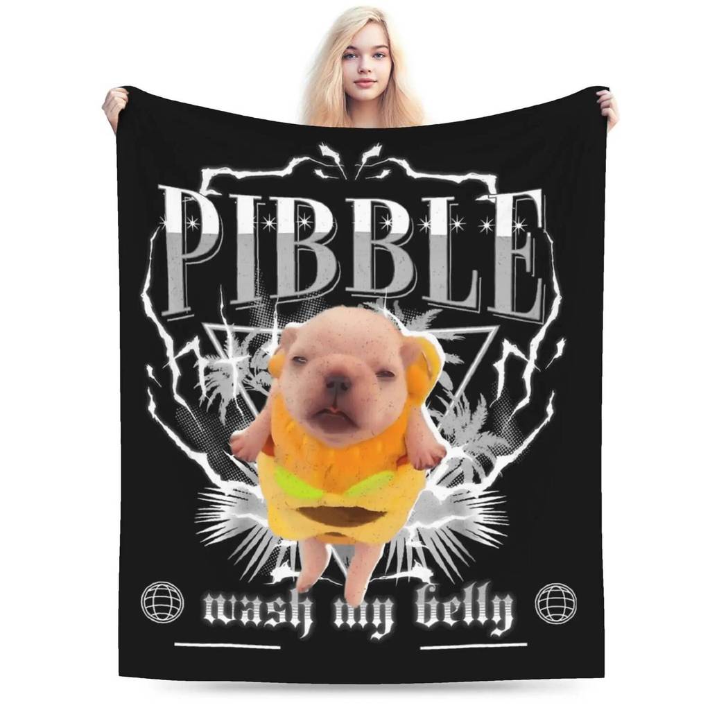 Tôi là Pibble Dog Puppy Wash My Belly Chăn Chất Lượng Mềm Ném Chăn Mùa Đông Cắm Trại Ngoài Trời Thẩm