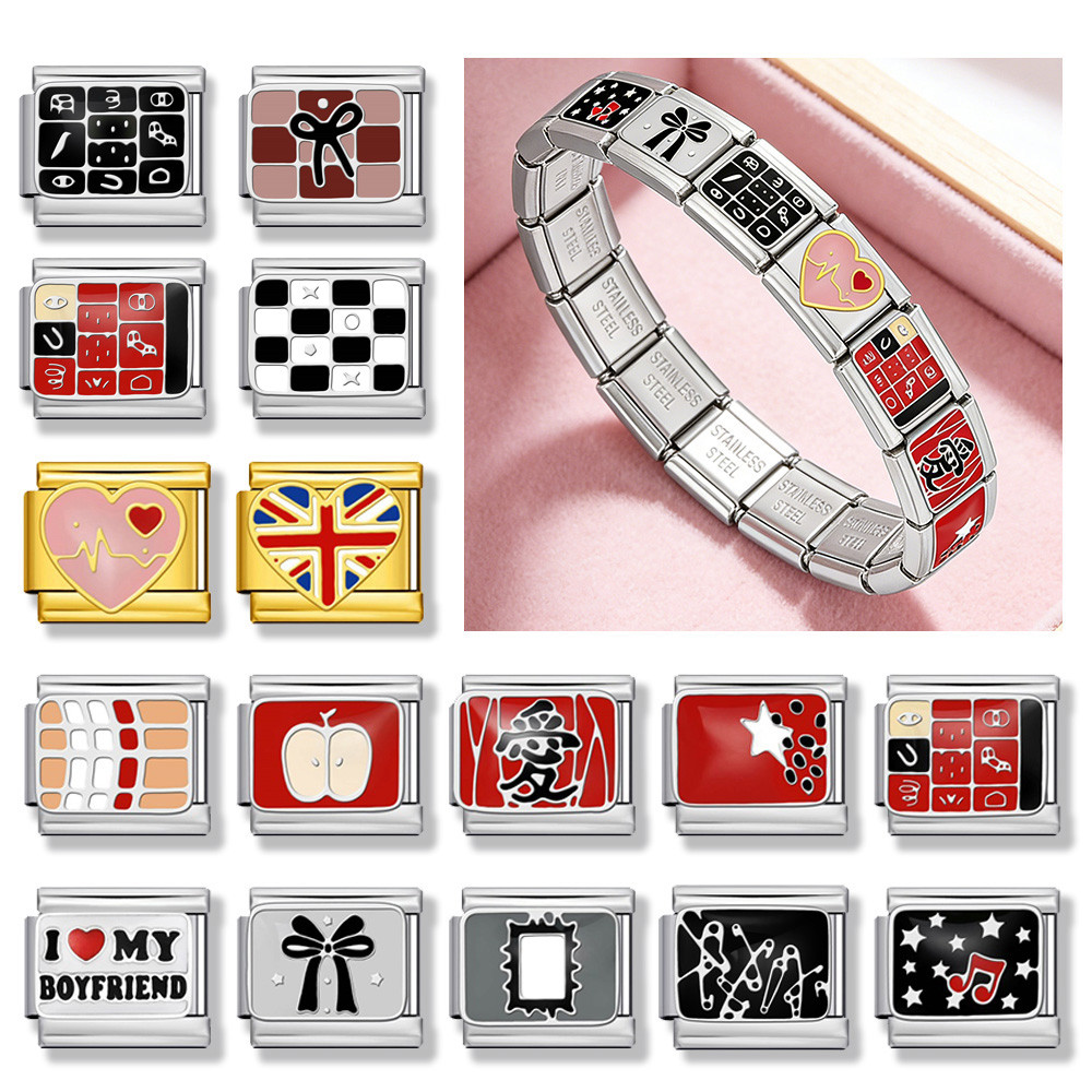 Vòng tay thép không gỉ hình nhịp tim và lâu đài - quà tặng ngày lễ tình nhân quyến rũ