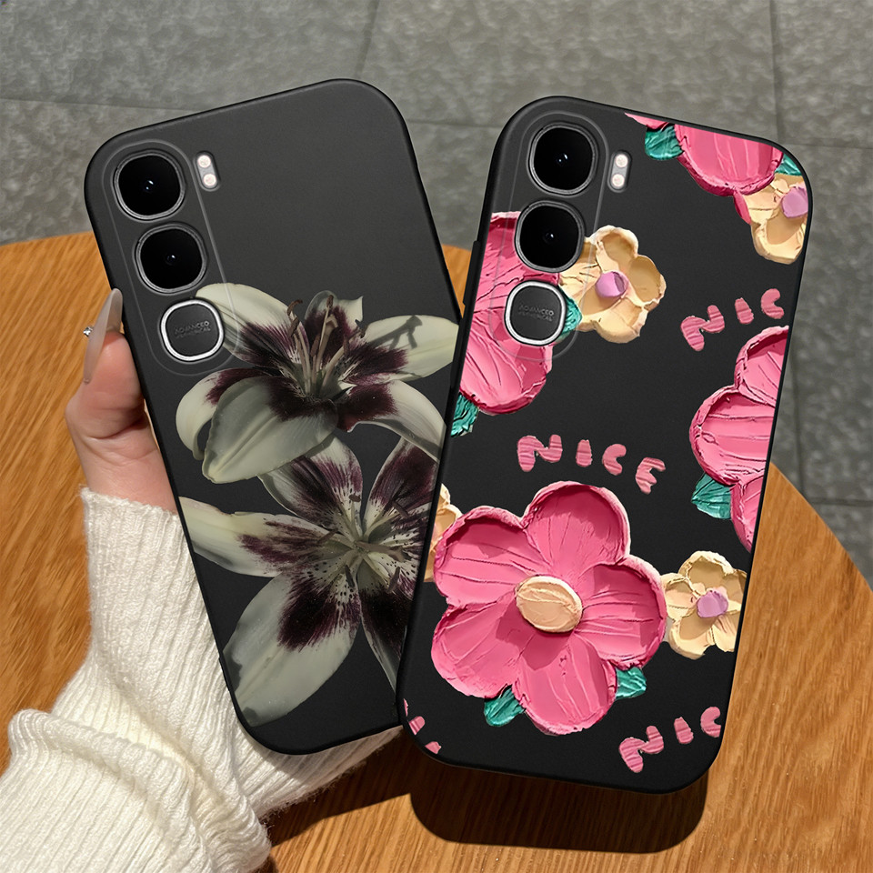 Ốp Lưng Cho Vivo Y31 21D Brilliant Flower Butterfly Matte Chống Sốc Chống Rơi Nhẹ Hợp Thời Trang Thẩ