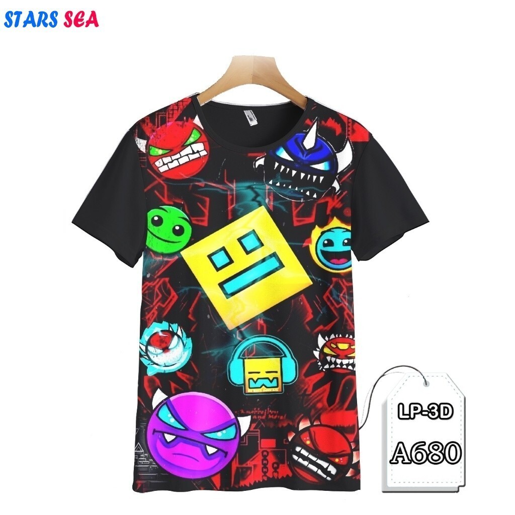 Áo thun hình học Dash mới, Áo thun dòng trò chơi dành cho trẻ em và người lớn, thời trang
