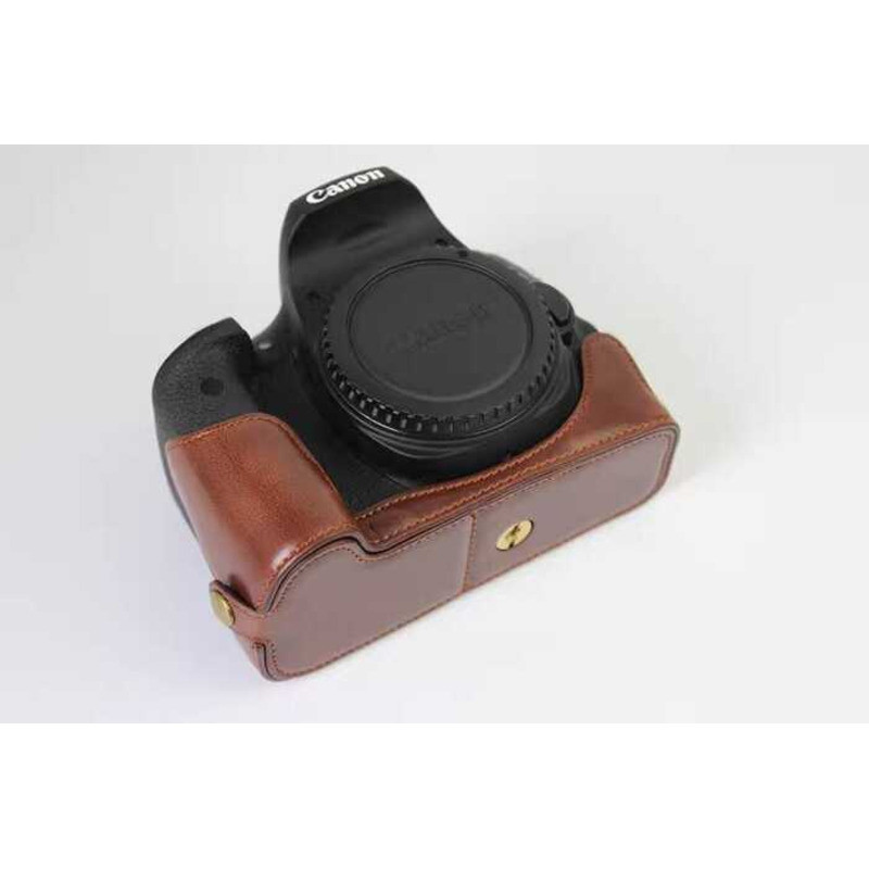 Thích hợp cho hộp đựng túi đựng máy ảnh Canon 750D Vỏ da 760D Đế nửa vỏ bảo vệ pin có thể tháo rời