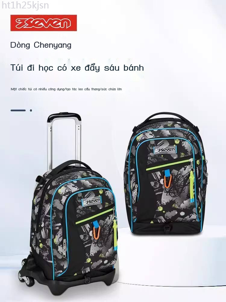 [SIÊU HOT 2026] Ba lô xe Italy 7seven Morning Sun Series với 6 bánh xe, khả năng leo cầu thang, dun