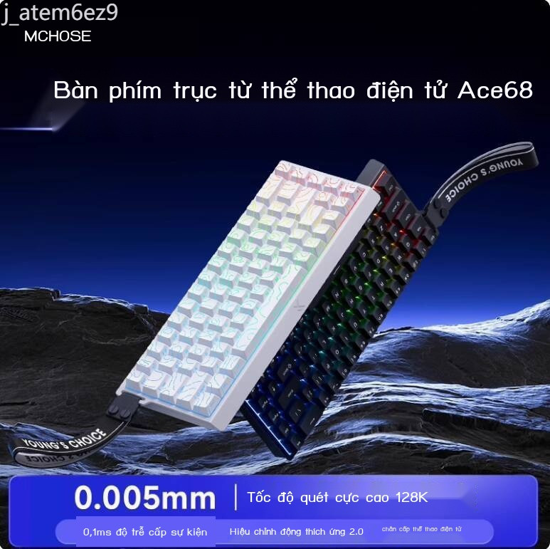 ( Sẵn) Bàn phím cơ học dây MCHOSE Ace68 Air Magnetic Switch, chơi game, độ trễ thấp 60%, có thể tùy