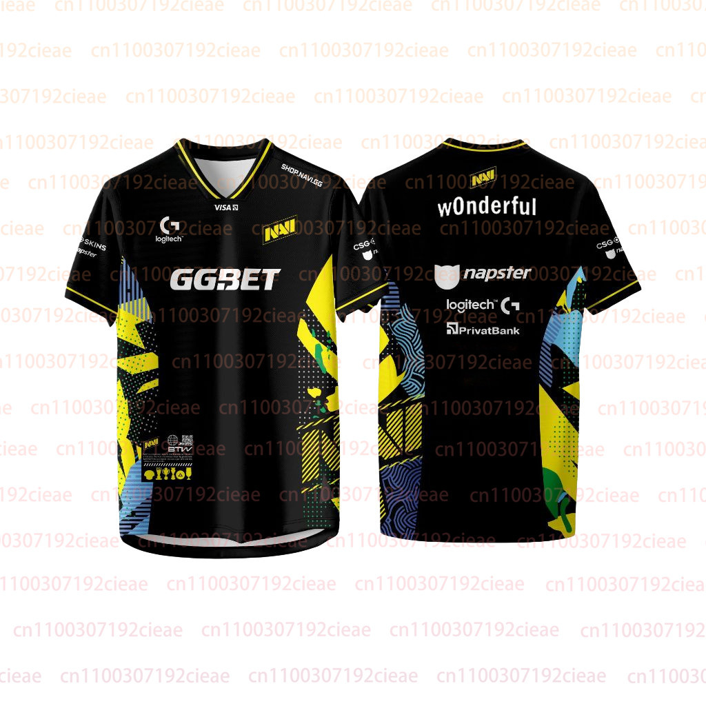Áo Thun Nam NAVI Team Jersey CS2 Esports Club - Tay Ngắn, Cổ Chữ V, Vải Nhanh Khô