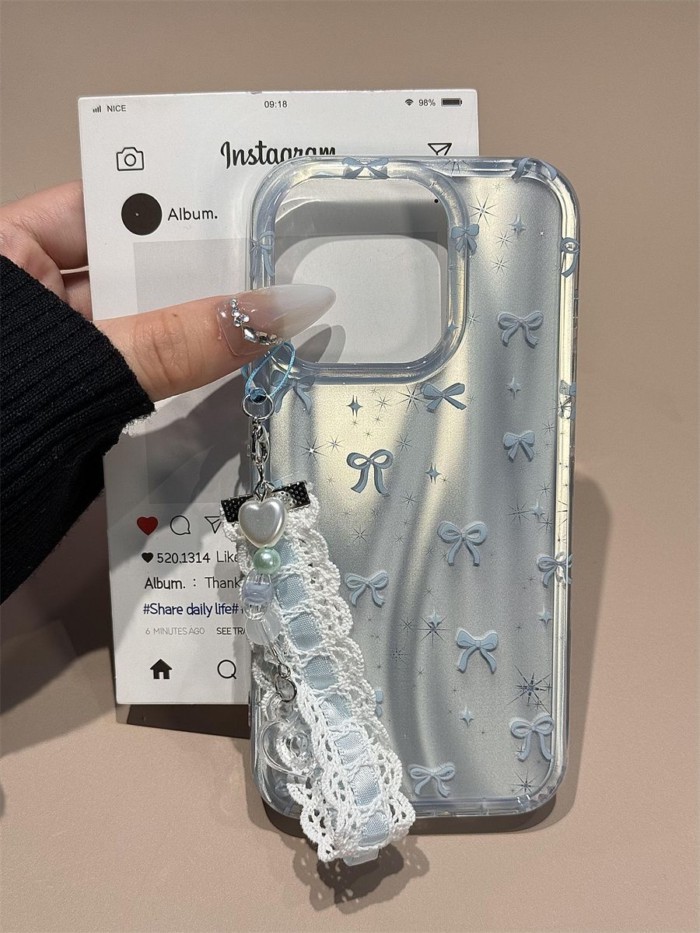 Ốp điện thoại IPhone1ProMax phong cách Hàn Quốc có ruy băng