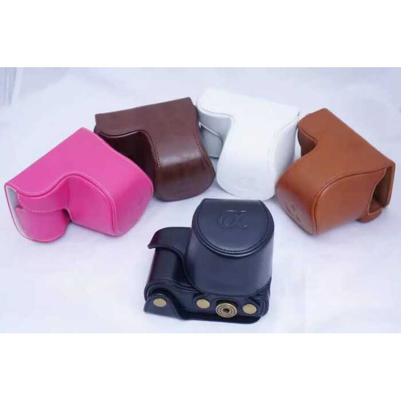 Thích hợp cho Túi đựng máy ảnh Sony A51 A50 NEX3N Vỏ da Đế bảo vệ Nửa bộ vít có dây đeo