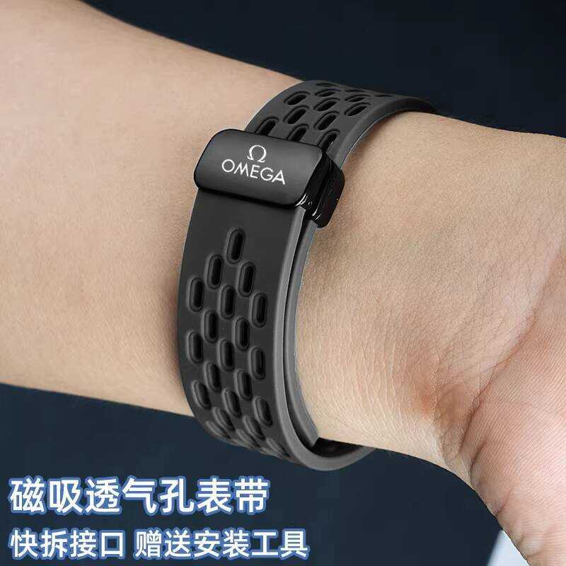 Thích hợp cho swatch OMEGA Dây đeo chung Khóa từ tính Phát hành nhanh Snoopy OMEGA swatch Silicone 2