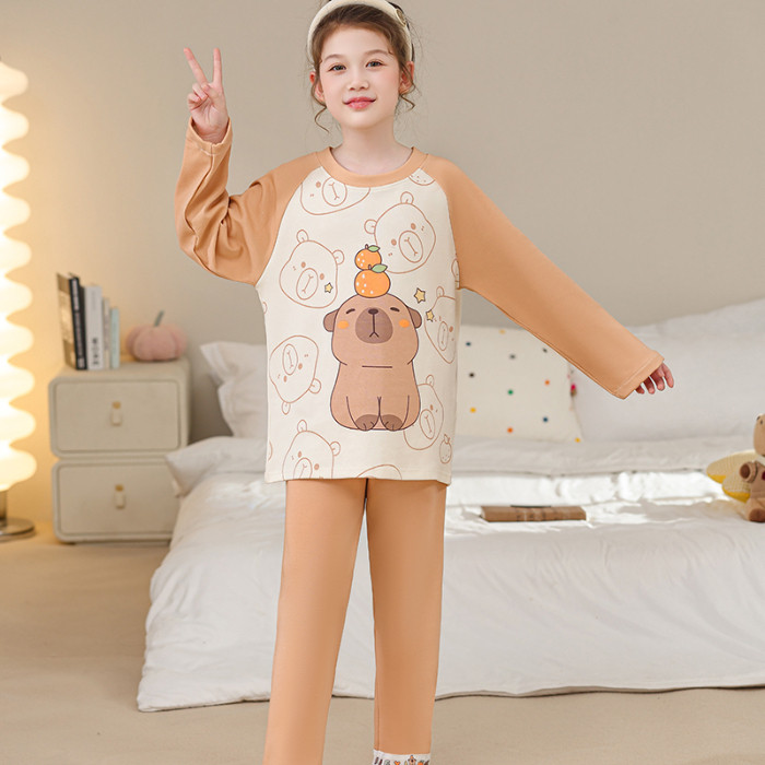 Eid Mubarak Kids Outfit Boy's or Girls Long Sleeve Round-Neck Pajamas Children Adorable Nightclothes