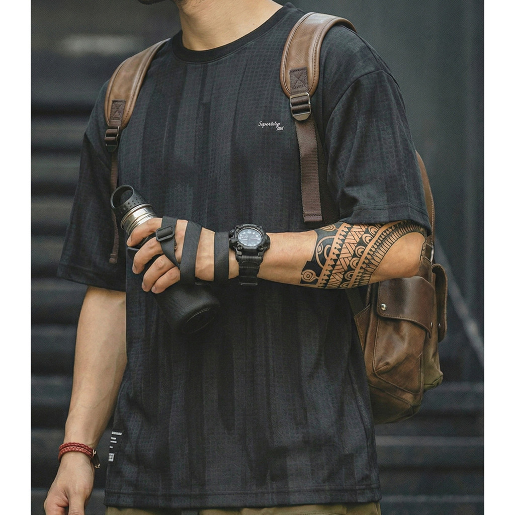 Wuluwear Áo thun nam thiết kế lưới thoáng khí,quick-dry phù hợp vận động ngoài trời | BigBuy360 - bigbuy360.vn