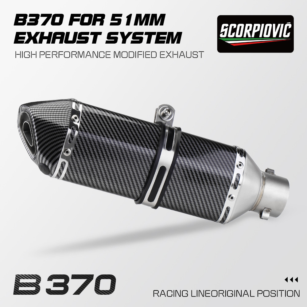 51mm Đa Năng Xe Máy Xả Hút Hút DB Sát Thủ Thoát Moto Cho CBR1000 Tmax530 F650GS R6 Z900 Z250 R3 370M