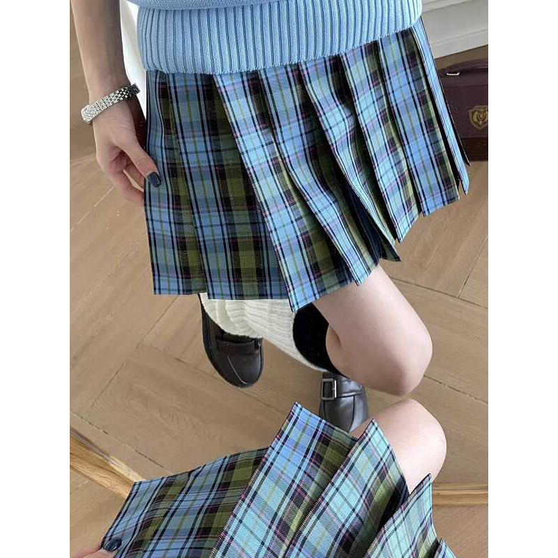 Váy cá nhiệt đới lưới MU YeChuan phong cách preppy xếp ly, phù hợp cho trường học