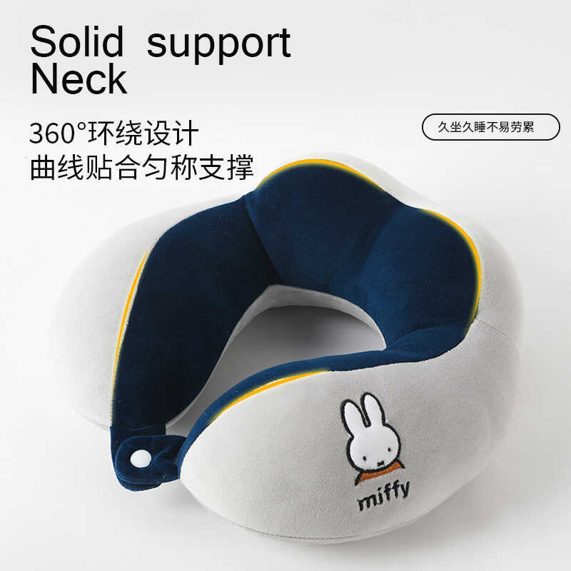Chính Thức Chính Hãng Miffy Miffy Hình Chữ u Gối Văn Phòng Ngủ Cổ Gối Du Lịch Máy Bay Di Động Gối Gố