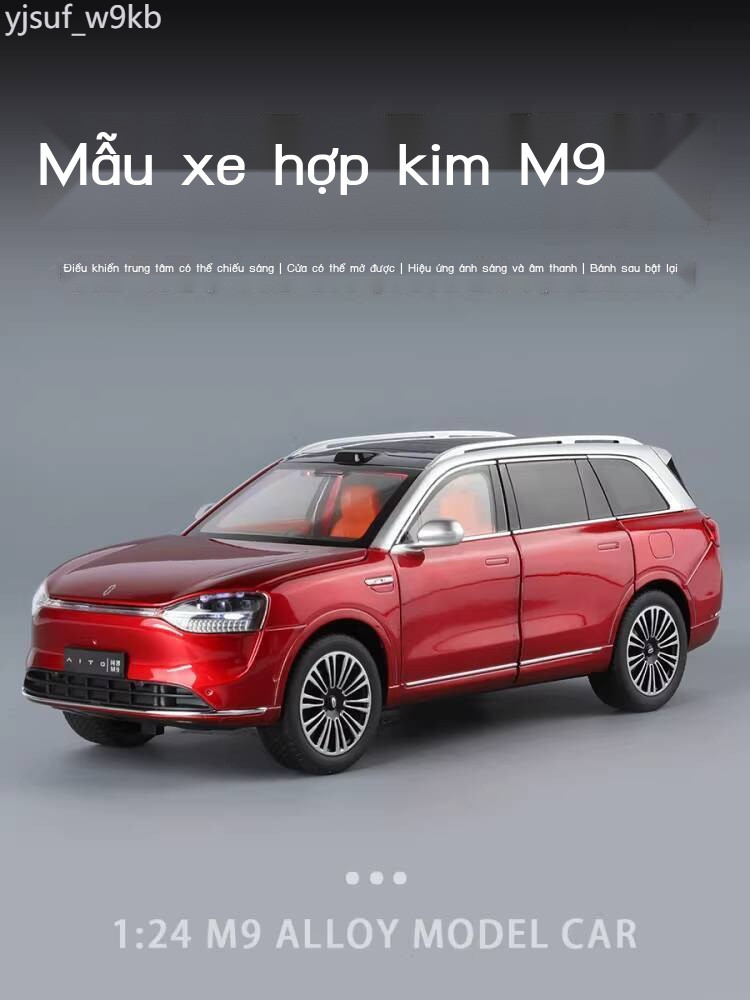 [Siêu Sale] Mô địa hình hợp kim Seres AITO M9 tỷ lệ 1:24 dành cho bé trai, xe SUV cỡ lớn M8 cao cấp
