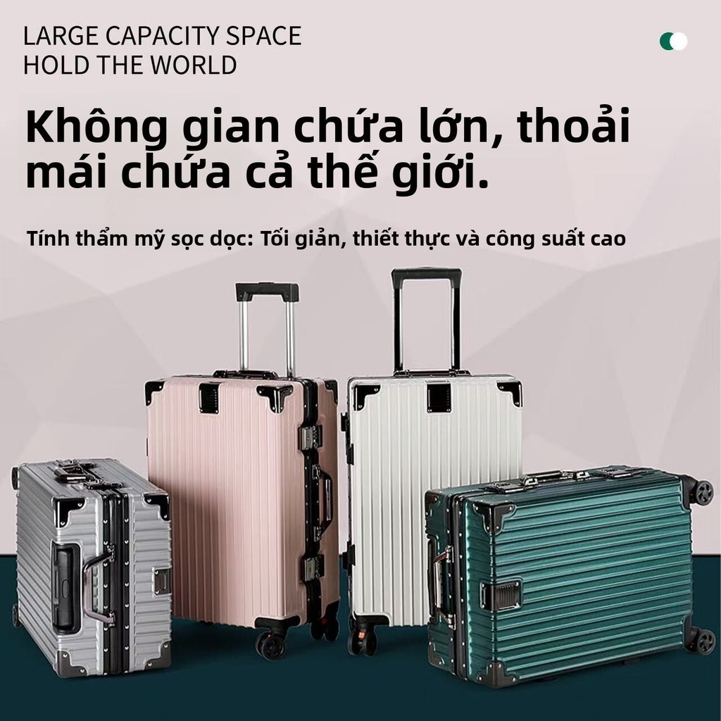 Vali kéo xuất khẩu của Đức mới, chắc chắn và bền bỉ, khung nhôm, khóa mật mã, hành lý du lịch, vali 