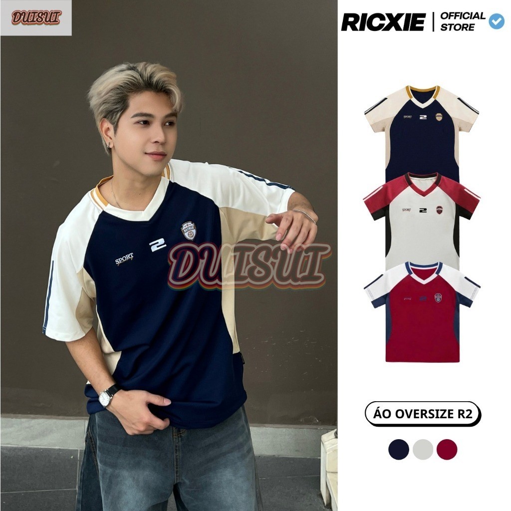 Áo thun ngoại cỡ RICXIE, đa sắc màu, phong cách đường phố