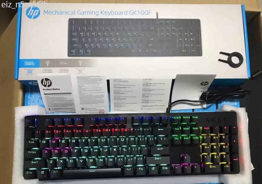 [GIÁ TỐT CHỌN MẪU] Bàn phím cơ HP/HP GK100F Switch xanh, dùng cho chơi game, văn phòng, máy tính để